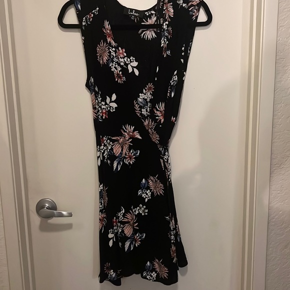 Midnight Flower Black Floral Print Wrap Dress - Picture 2 of 3